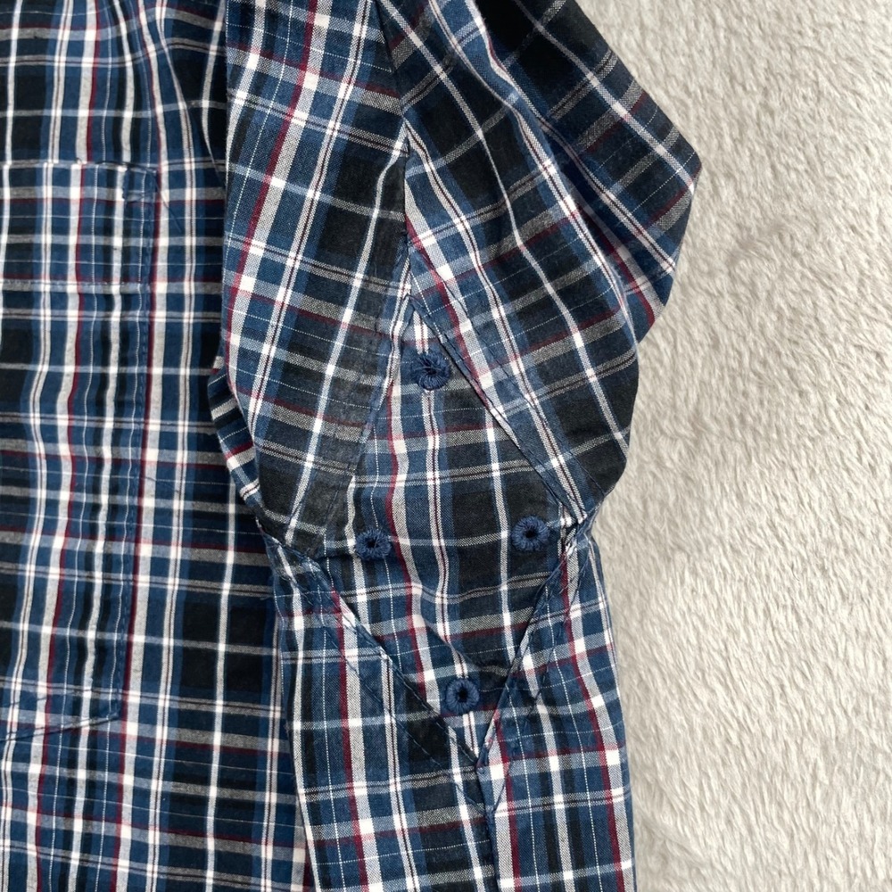 Ariat Pro Series Shirt Mens 2XLT Tall Blue Plaid Pro Racer Long Sleeve Vented - Picture 9 of 11